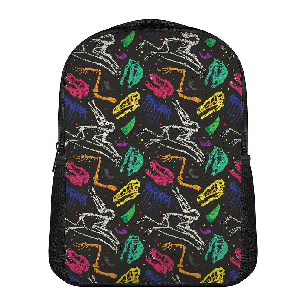 Colorful Dinosaur Fossil Pattern Print Casual Backpack