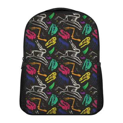 Colorful Dinosaur Fossil Pattern Print Casual Backpack
