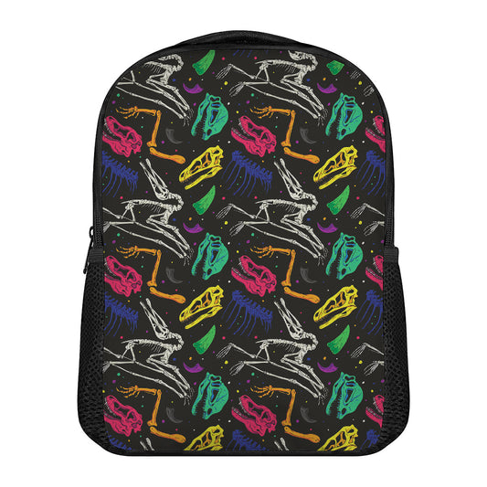 Colorful Dinosaur Fossil Pattern Print Casual Backpack