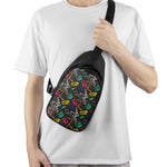 Colorful Dinosaur Fossil Pattern Print Chest Bag