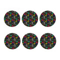 Colorful Dinosaur Fossil Pattern Print Coaster Set