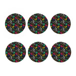 Colorful Dinosaur Fossil Pattern Print Coaster Set
