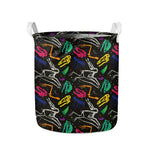 Colorful Dinosaur Fossil Pattern Print Collapsible Laundry Basket