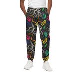 Colorful Dinosaur Fossil Pattern Print Cotton Pants