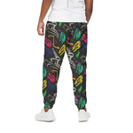 Colorful Dinosaur Fossil Pattern Print Cotton Pants