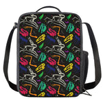 Colorful Dinosaur Fossil Pattern Print Crossbody Lunch Bag
