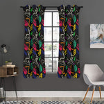 Colorful Dinosaur Fossil Pattern Print Curtain