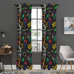 Colorful Dinosaur Fossil Pattern Print Curtain