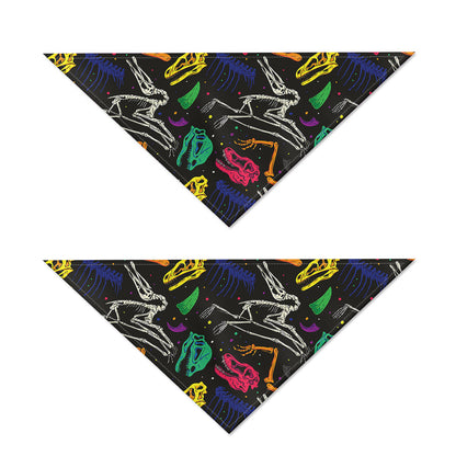 Colorful Dinosaur Fossil Pattern Print Dog Bandana