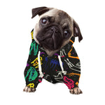 Colorful Dinosaur Fossil Pattern Print Dog Zip Up Hoodie