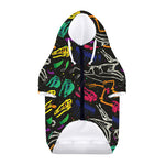 Colorful Dinosaur Fossil Pattern Print Dog Zip Up Hoodie