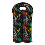 Colorful Dinosaur Fossil Pattern Print Double Neoprene Wine Tote
