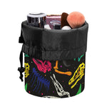 Colorful Dinosaur Fossil Pattern Print Drawstring Makeup Bag