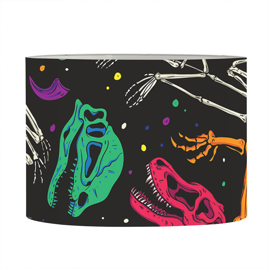 Colorful Dinosaur Fossil Pattern Print Drum Lamp Shade