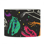 Colorful Dinosaur Fossil Pattern Print Drum Lamp Shade