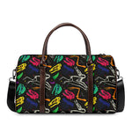 Colorful Dinosaur Fossil Pattern Print Duffle Bag