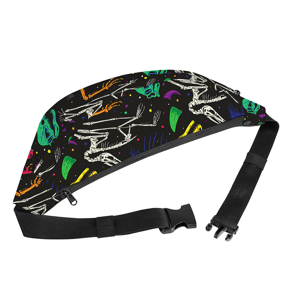 Colorful Dinosaur Fossil Pattern Print Fanny Pack