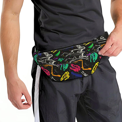 Colorful Dinosaur Fossil Pattern Print Fanny Pack