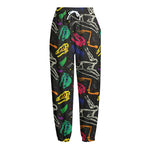 Colorful Dinosaur Fossil Pattern Print Fleece Lined Knit Pants