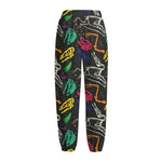 Colorful Dinosaur Fossil Pattern Print Fleece Lined Knit Pants