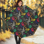 Colorful Dinosaur Fossil Pattern Print Foldable Umbrella