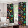 Colorful Dinosaur Fossil Pattern Print Grommet Curtains