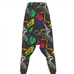 Colorful Dinosaur Fossil Pattern Print Hammer Pants