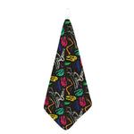 Colorful Dinosaur Fossil Pattern Print Hand Towel
