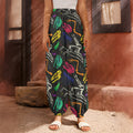 Colorful Dinosaur Fossil Pattern Print Harem Pants