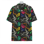 Colorful Dinosaur Fossil Pattern Print Hawaiian Shirt