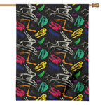 Colorful Dinosaur Fossil Pattern Print House Flag