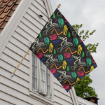 Colorful Dinosaur Fossil Pattern Print House Flag