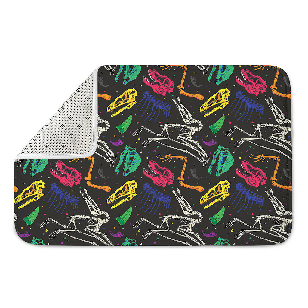 Colorful Dinosaur Fossil Pattern Print Indoor Door Mat