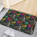 Colorful Dinosaur Fossil Pattern Print Indoor Door Mat
