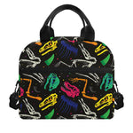 Colorful Dinosaur Fossil Pattern Print Insulated Lunch Bag