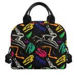 Colorful Dinosaur Fossil Pattern Print Insulated Lunch Bag