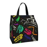 Colorful Dinosaur Fossil Pattern Print Insulated Lunch Tote