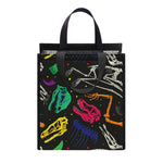 Colorful Dinosaur Fossil Pattern Print Insulated Lunch Tote