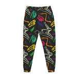 Colorful Dinosaur Fossil Pattern Print Jogger Pants
