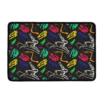 Colorful Dinosaur Fossil Pattern Print Kitchen Mat