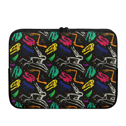 Colorful Dinosaur Fossil Pattern Print Laptop Sleeve