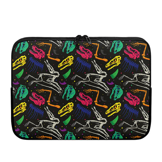 Colorful Dinosaur Fossil Pattern Print Laptop Sleeve