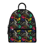 Colorful Dinosaur Fossil Pattern Print Leather Backpack