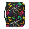 Colorful Dinosaur Fossil Pattern Print Leather Bible Cover