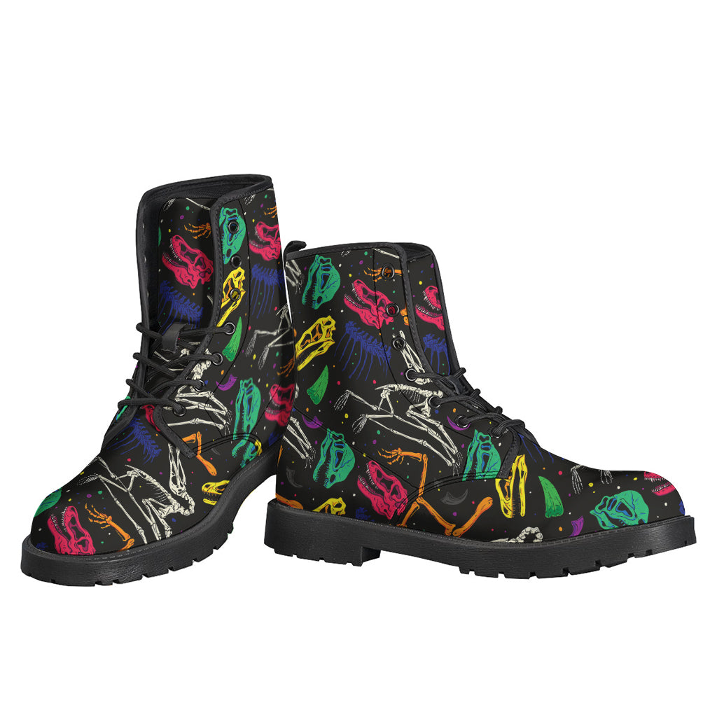 Colorful Dinosaur Fossil Pattern Print Backpack