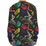 Colorful Dinosaur Fossil Pattern Print Long Sleeve Baseball Jersey
