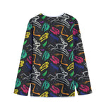 Colorful Dinosaur Fossil Pattern Print Long Sleeve Short Coat
