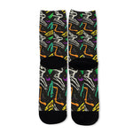 Colorful Dinosaur Fossil Pattern Print Long Socks