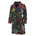 Colorful Dinosaur Fossil Pattern Print Men's Bathrobe