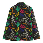 Colorful Dinosaur Fossil Pattern Print Men's Blazer